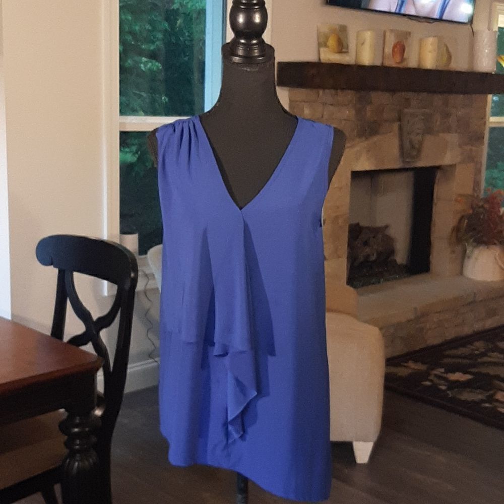 Forever Jade Blue Assymetrical Flowy Tank Top Blouse